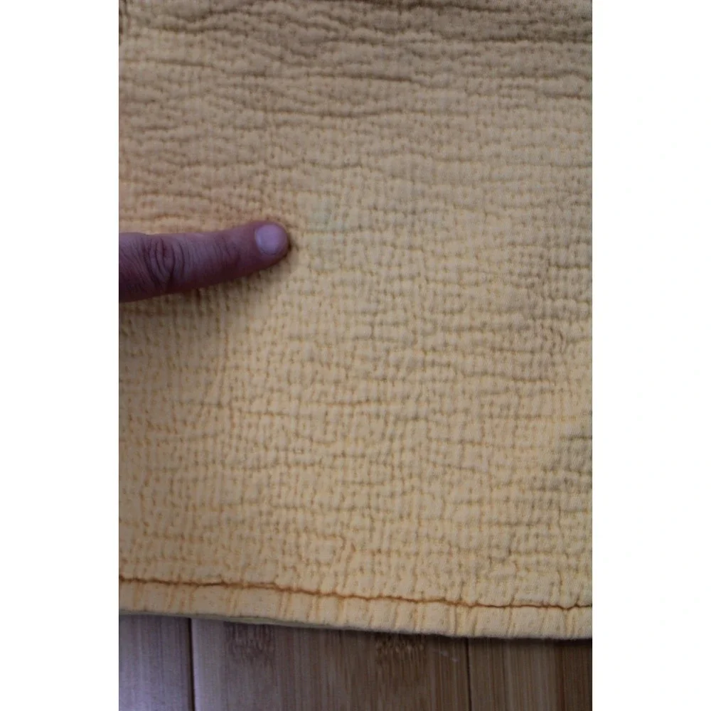 West Elm Yellow Pick Stitch Pillow Cover Case Sham King 20x36
